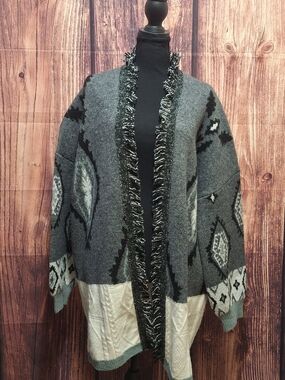 Miss Me Western Knit Open Front Cardigan Womens Size Medium